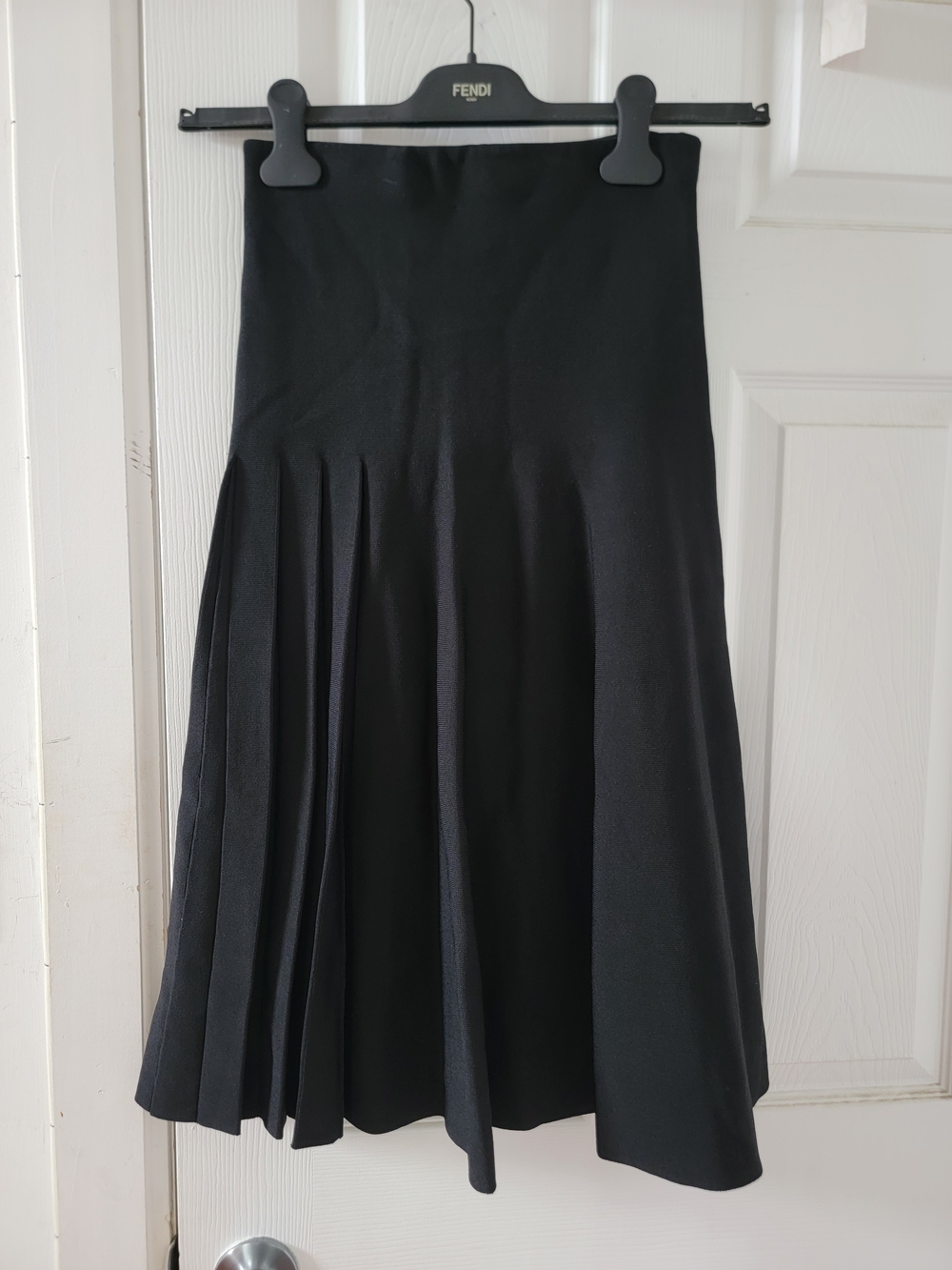 Apparalel Black Pleated A-Line Midi Skirt